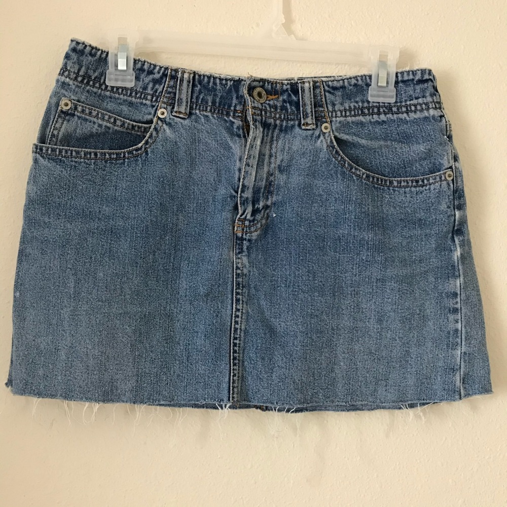 Denim mini-skirt , size2 , Distressed , GAP